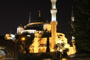 Outside the Blue Mosque of Istanbul